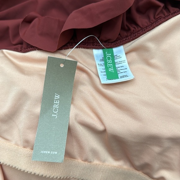 NWT J. Crew Matte Ruffle One Shoulder in Sienna One Piece Swimsuit Plus Size 20 - Picture 7 of 10